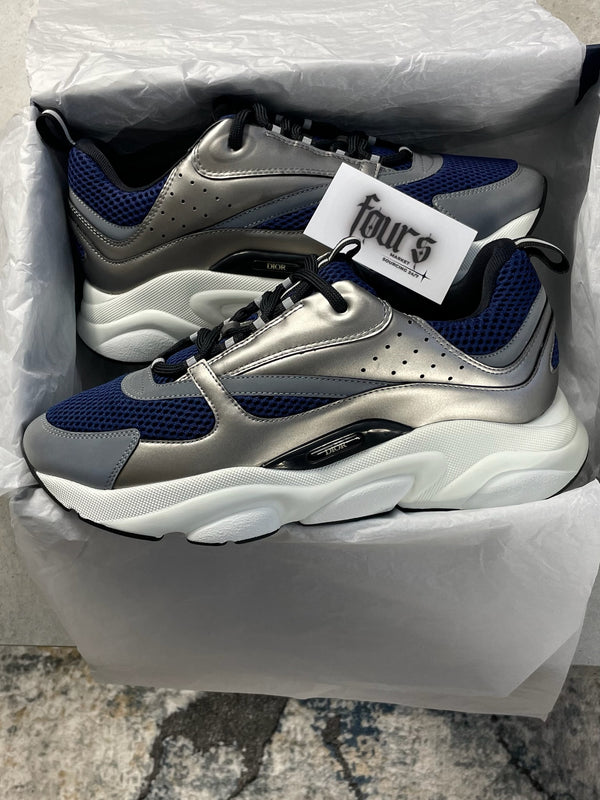 B22 Trainers Silver & Blue (Size 9.5)